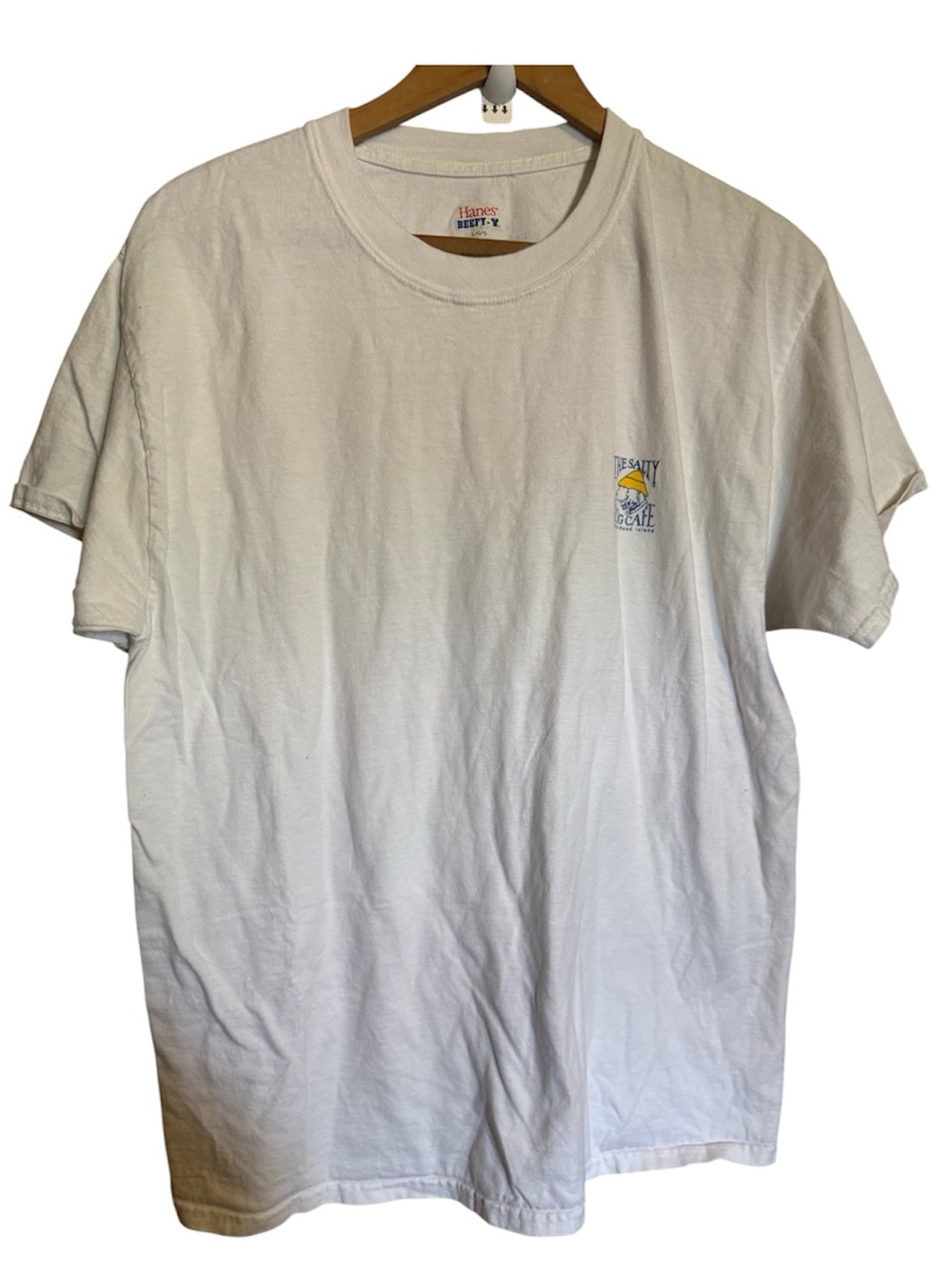 Hanes White salt life short sleeve crew neck T-Shirt large unisex graphic print